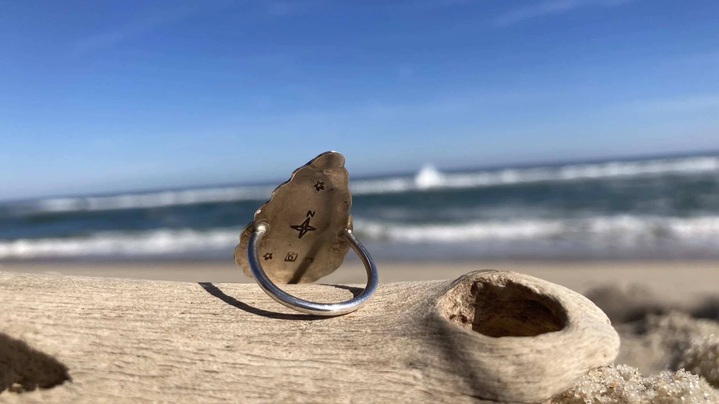 Moon Ring - Sterling Silver and Dichroic Glass — SwellColors